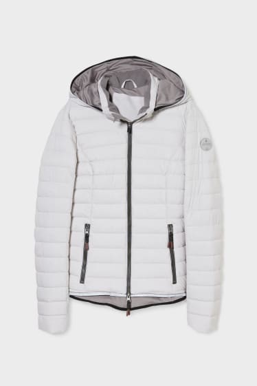 Women - Outdoor jacket with hood - light gray-melange