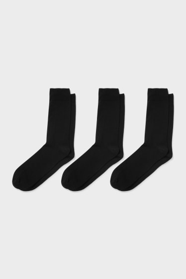 Uomo - Confezione da 3 - calze - bordo comfort - nero