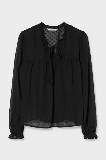 Dames - CLOCKHOUSE - chiffon blouse - zwart