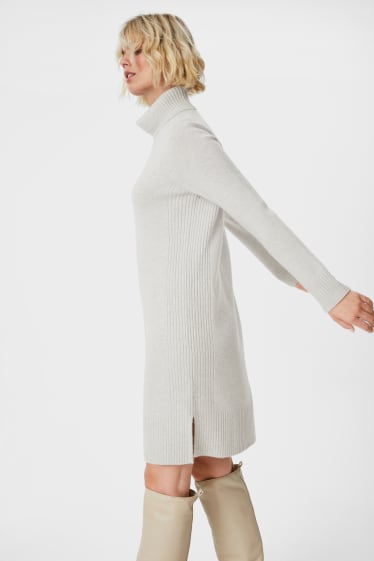 Women - Cashmere dress - white-melange