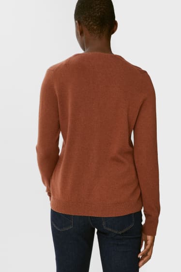 Women - Cashmere cardigan - Colour espresso