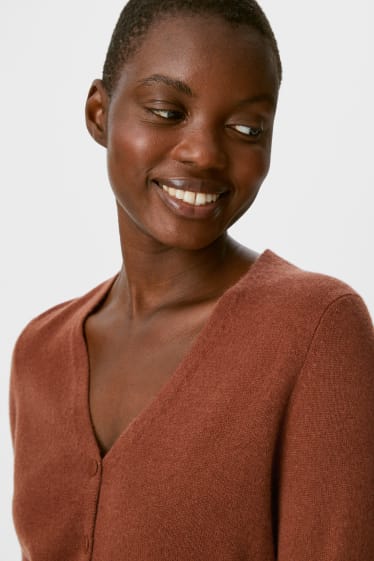Women - Cashmere cardigan - Colour espresso