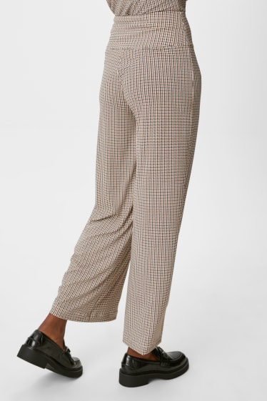 Women - Cloth trousers - palazzo - check - multicoloured