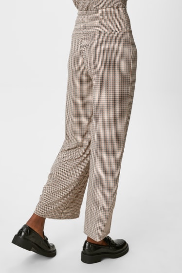 Femmes - Pantalon en tissu - palazzo - à carreaux - coloré