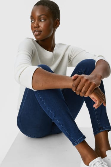 Donna - Confezione da 2 - jeggings jeans - vita media - effetto push-up - jeans grigio scuro