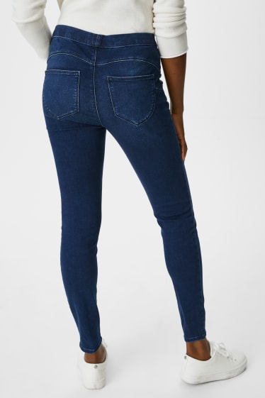 Dames - Set van 2 - jegging jeans - mid waist - push-up effect - jeansdonkergrijs