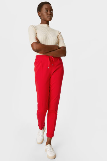 Kobiety - Spodnie biznesowe - classic slim fit - czerwony