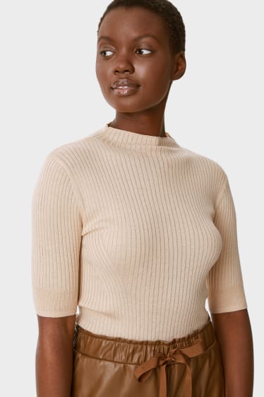 Women - Jumper - silk blend - beige