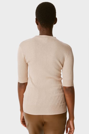 Women - Jumper - silk blend - beige