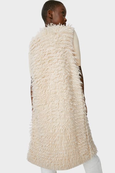 Women - Knitted waistcoat - cremewhite