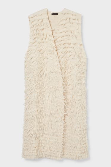Women - Knitted waistcoat - cremewhite
