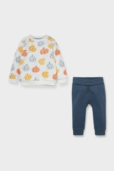 Baby's - Baby-outfit - 2-delig - donkerblauw / crème wit