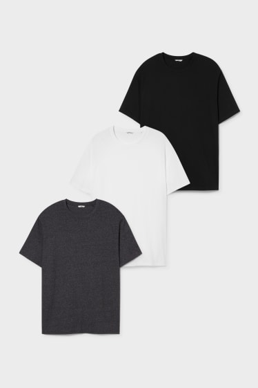 Hombre - Pack de 3 - camisetas - negro / blanco