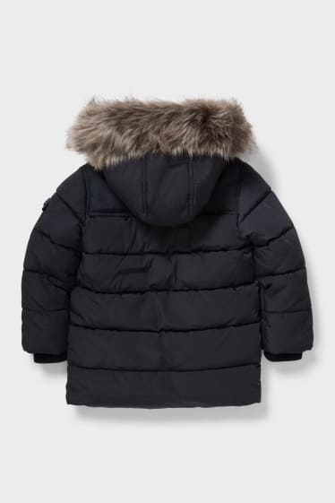 Children - Quilted jacket with hood - dark gray