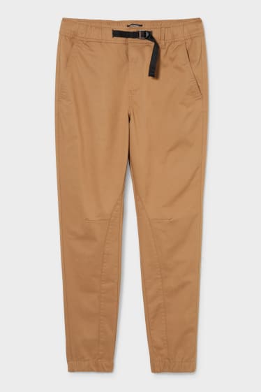 Hommes - CLOCKHOUSE - pantalon de toile - tapered fit - beige