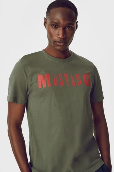 Heren - MUSTANG - T-shirt - donkergroen