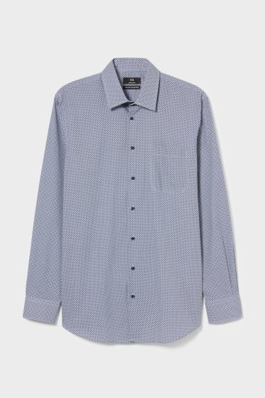 Uomo - Camicia business - regular fit - collo all'italiana - facile da stirare - azzurro