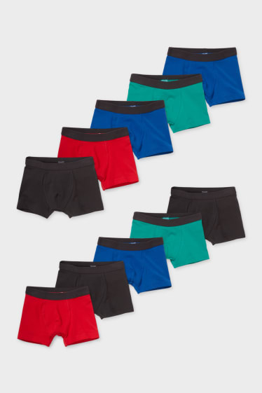 Kinderen - Set van 10 - boxershort - rood / donkerblauw