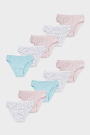 Bambini - Confezione da 10 - slip - bianco / rosa