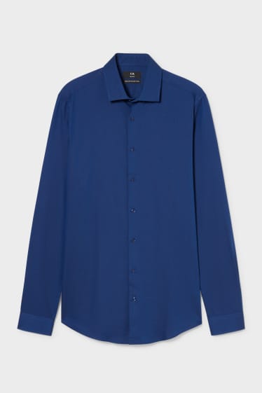 Mężczyźni - Koszula biznesowa - slim fit - bardzo długie rękawy - dobrze się prasuje - ciemnoniebieski