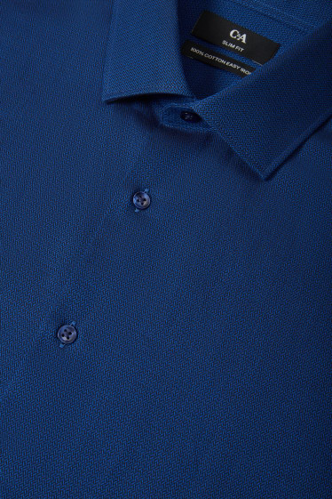 Men - Business shirt - slim fit - extra-long sleeves - easy-iron - dark blue