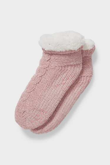 Women - Non-slip socks - rose