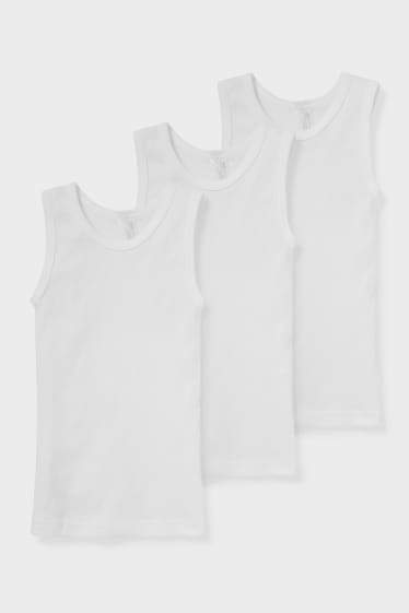 Enfants - Lot de 3 - maillots de corps - blanc