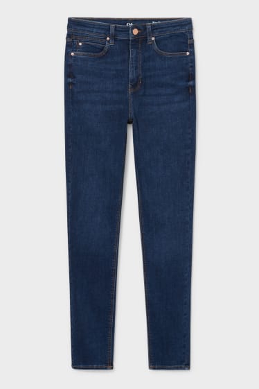 Dames - Skinny jeans - super high waist - jeansblauw