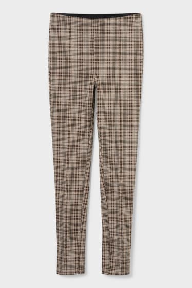 Femmes - Leggings - à carreaux - gris-marron