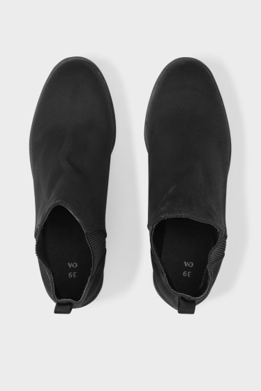 Dames - Chelsea-laarzen - imitatiesuède - zwart