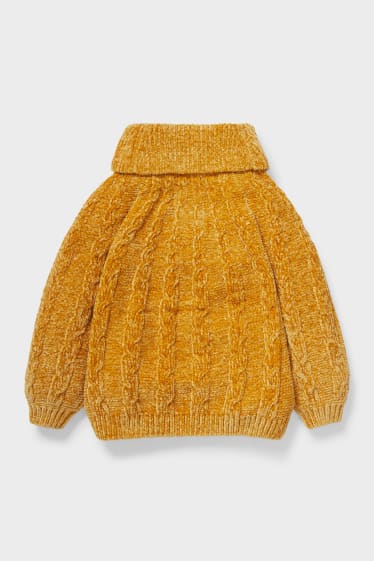 Children - Chenille polo neck jumper  - light orange