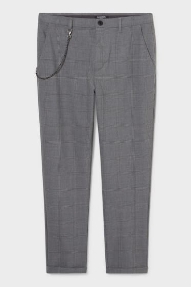 Men - CLOCKHOUSE - chinos - slim fit - check - gray