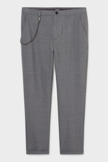 Uomo - CLOCKHOUSE - pantaloni chino - slim fit - a quadretti - grigio