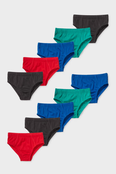 Kinderen - Set van 10 - slip - rood / blauw