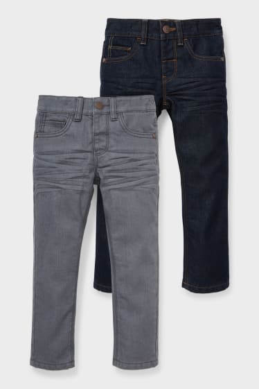 Kinder - Multipack 2er - Slim Jeans - Thermojeans - jeans-dunkelblau