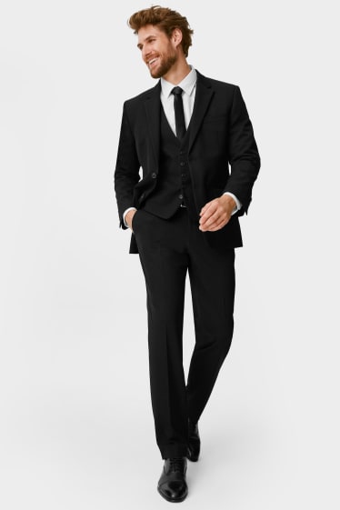 Hommes - Pantalon de costume - regular fit - stretch - noir