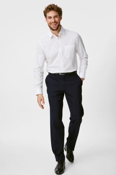 Pánské - Oblekové kalhoty - Regular Fit - tmavomodrá