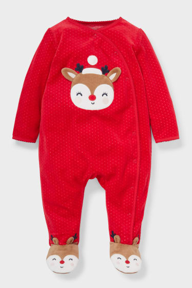 Babies - Baby christmas sleepsuit - polka dot - red