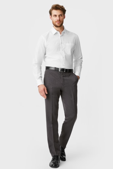 Hombre - Pantalón de traje - regular fit - gris