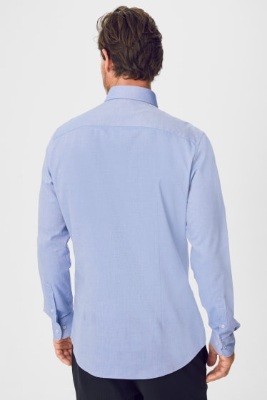 Hommes - Chemise de bureau - slim fit - cutaway - facile à repasser - bleu clair