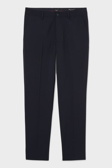 Hommes - Pantalon de costume - regular fit - Flex - laine mélangée - LYCRA® - bleu foncé