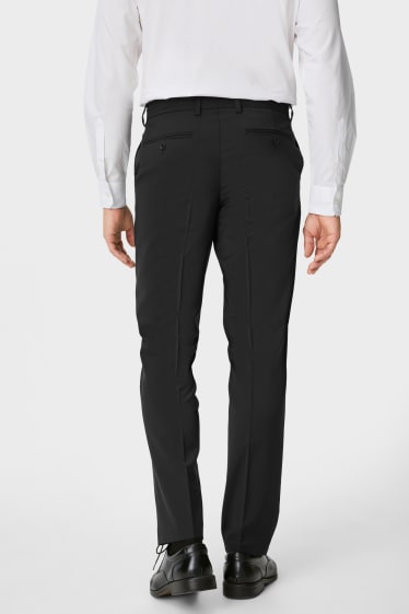 Hommes - Pantalon de costume - regular fit - Flex - laine mélangée - LYCRA® - noir