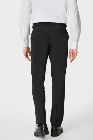 Men - Mix-and-match suit trousers - regular fit - flex - wool blend - LYCRA® - black