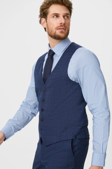 Men - Mix-and-match waistcoat - regular fit - check - dark blue