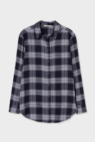 Teens & young adults - CLOCKHOUSE - flannel blouse - check - blue / dark blue