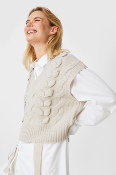 Women - Cashmere jumper - beige-melange