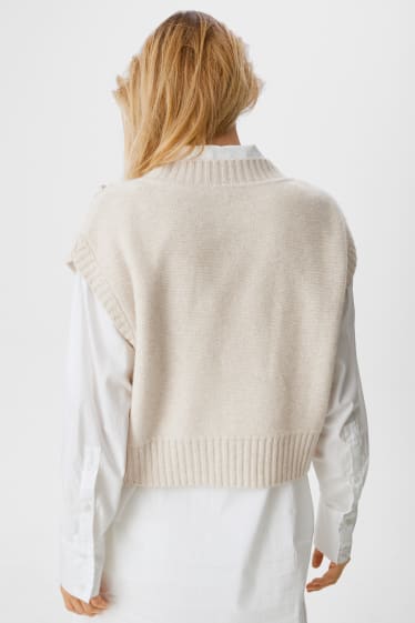 Women - Cashmere jumper - beige-melange
