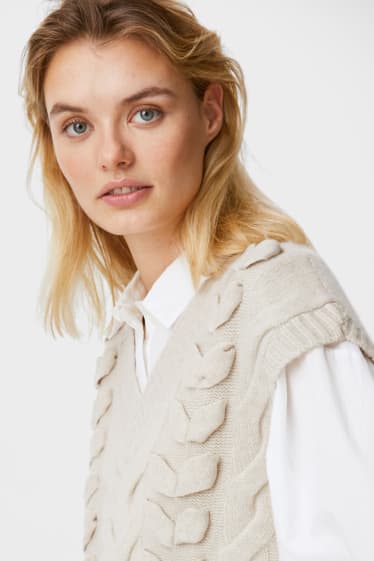 Women - Cashmere jumper - beige-melange
