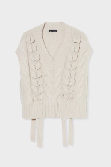 Women - Cashmere jumper - beige-melange
