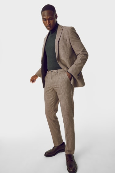 Men - Mix-and-match suit trousers - slim fit - Flex - check - beige-melange
